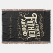 レトロヴィンテージエレガントクールタイポグラフィ父引用文 スローブランケット (正面)