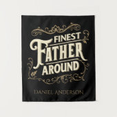 レトロヴィンテージエレガントクールタイポグラフィ父引用文 タペストリー (正面)