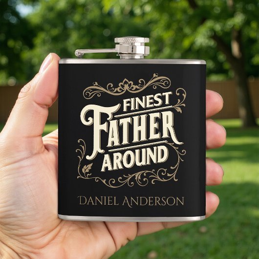 レトロヴィンテージエレガントクールタイポグラフィ父引用文 フラスク