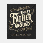 レトロヴィンテージエレガントクールタイポグラフィ父引用文 フリースブランケット (正面)