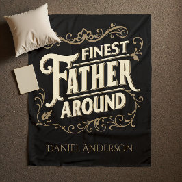 レトロヴィンテージエレガントクールタイポグラフィ父引用文 フリースブランケット