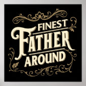 レトロヴィンテージエレガントクールタイポグラフィ父引用文 ポスター (正面)