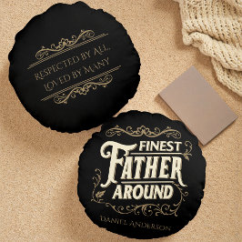 レトロヴィンテージエレガントクールタイポグラフィ父引用文 ラウンドクッション