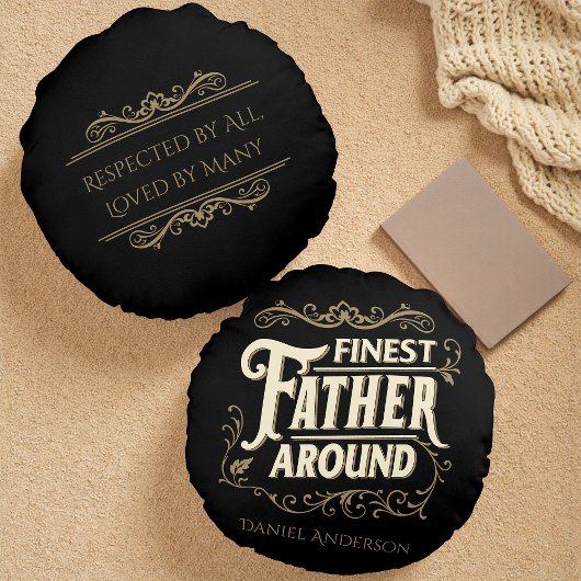 レトロヴィンテージエレガントクールタイポグラフィ父引用文 ラウンドクッション