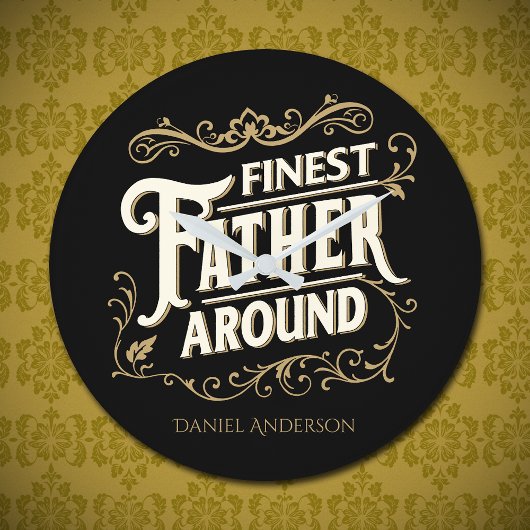 レトロヴィンテージエレガントクールタイポグラフィ父引用文 ラウンド壁時計