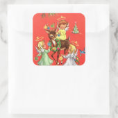 レトロヴィンテージエンジェルズアンドトナカイ スクエアシール (バッグ)