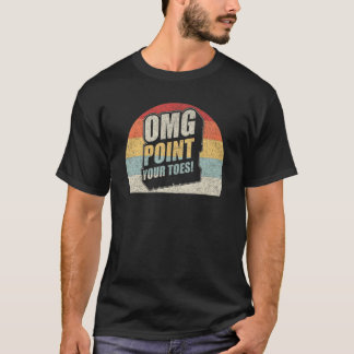 レトロヴィンテージオムポイントトゥーズ踊りコーチ Tシャツ