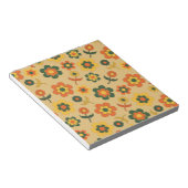 レトロヴィンテージオレンジ70s花柄 ノートパッド (アングル)