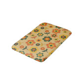 レトロヴィンテージオレンジ70s花柄 バスマット (アングル)