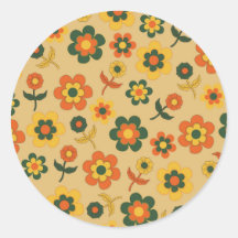 レトロヴィンテージオレンジ70s花柄