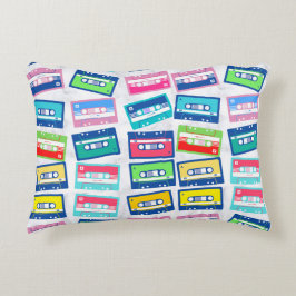 レトロヴィンテージオーディオテープカセットパターン アクセントクッション