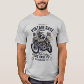 レトロヴィンテージオートバイレースロサンゼルス Tシャツ (正面)