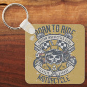 レトロヴィンテージオートバイ キーホルダー (正面)