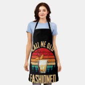 レトロヴィンテージオールドテキラファッションドワイン エプロン (着用した状態)