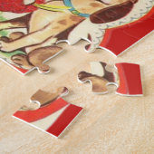 レトロヴィンテージカウボーイとギターバレンタインデー ジグソーパズル (側面)