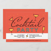 レトロヴィンテージカクテルパーティの招待状 招待状 (正面/裏面)