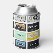レトロヴィンテージカセットミックステープのアートパターン 缶クーラー (缶正面)