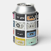 レトロヴィンテージカセットミックステープのアートパターン 缶クーラー (缶裏面)