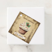 レトロヴィンテージカップケーキメリークリスマス フェイバータグ (インサイチュ)