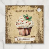 レトロヴィンテージカップケーキメリークリスマス フェイバータグ (裏面)
