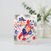 レトロヴィンテージカップルの追加メッセージカード シーズンカード (スタンド正面)