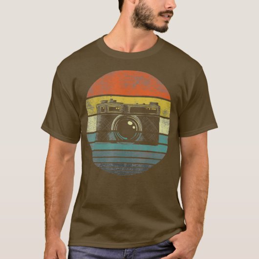 レトロヴィンテージカメラ写真愛好家ギフト Tシャツ (正面)