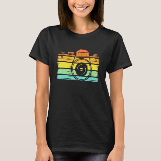 レトロヴィンテージカメラ写真撮影者T型 Tシャツ (正面)