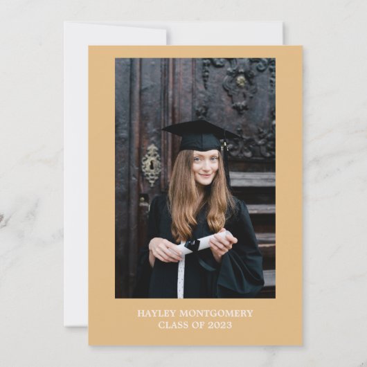 レトロヴィンテージカラメルモノグラム卒業 招待状 (裏面)