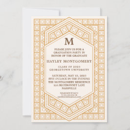 レトロヴィンテージカラメルモノグラム卒業 招待状