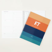 レトロヴィンテージカラー&ストライプモノグラム プランナー手帳 (ディスプレー)