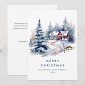 レトロヴィンテージカントリーハウスクリスマスツリー シーズンカード (正面/裏面)