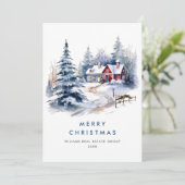 レトロヴィンテージカントリーハウスクリスマスツリー シーズンカード (スタンド正面)