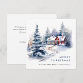 レトロヴィンテージカントリーハウスクリスマスツリー シーズンカード (正面/裏面)