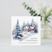 レトロヴィンテージカントリーハウスクリスマスツリー シーズンカード (スタンド正面)