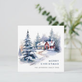 レトロヴィンテージカントリーハウスクリスマスツリー シーズンカード (スタンド正面)
