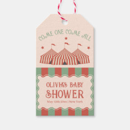 レトロヴィンテージカーニバルサーカス赤ちゃんシャワー ギフトタグ