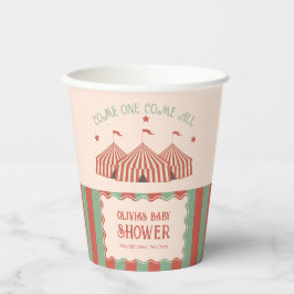 レトロヴィンテージカーニバルサーカス赤ちゃんシャワー 紙コップ