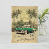 レトロヴィンテージカー60th父の誕生日パーティー 招待状 (スタンド正面)