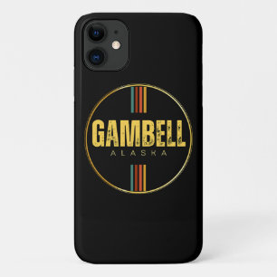 レトロヴィンテージガンベルシティアラスカ州70s Groovy iPhone 11 ケース