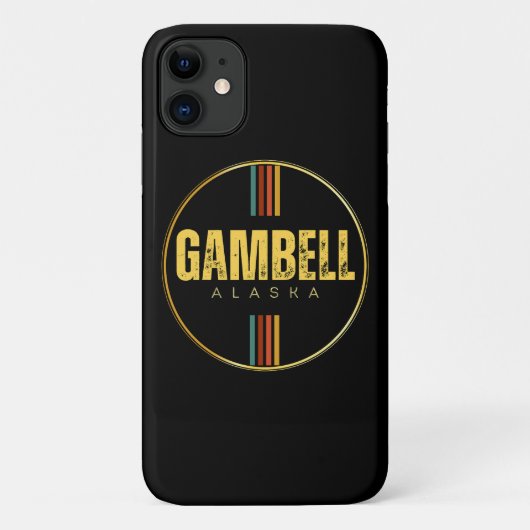 レトロヴィンテージガンベルシティアラスカ州70s Groovy Case-Mate iPhoneケース (裏面)