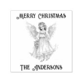 レトロヴィンテージガーディアンジェルメリークリスマス セルフインキングスタンプ (デザイン)