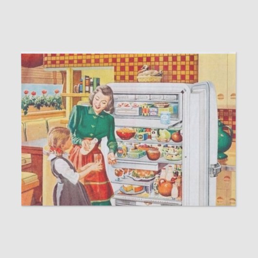 レトロヴィンテージキッチンの切り離し 薄葉紙 (正面)