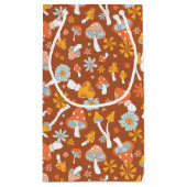 レトロヴィンテージキノコ花模様 スモールペーパーバッグ (裏面)