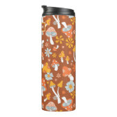 レトロヴィンテージキノコ花模様 タンブラー (回転右)