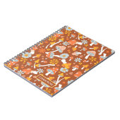 レトロヴィンテージキノコ花模様 ノートブック (左側)