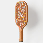 レトロヴィンテージキノコ花模様 ピックルボールラケット (左)