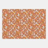 レトロヴィンテージキノコ花模様 ラッピングペーパーシート (正面3)