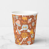 レトロヴィンテージキノコ花模様 紙コップ (右)