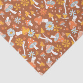 レトロヴィンテージキノコ花模様 薄葉紙 (詳細)