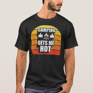 レトロヴィンテージキャンピングゲットミーホットキャンパーアウトドアC Tシャツ